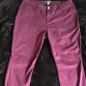 Burgundy pair of jeans